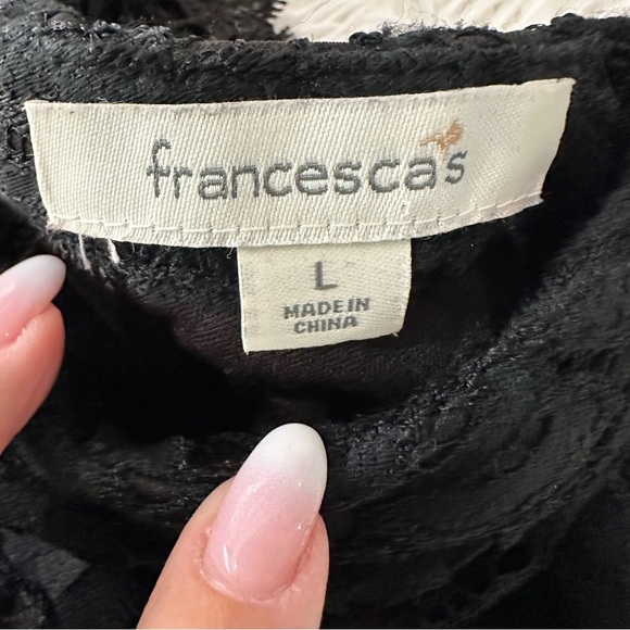 Francesca’s Black Lace Sleeveless Fit & Flare Dress Mini Dress Size Large - Picture 9 of 14